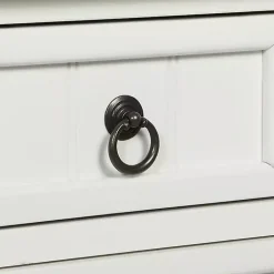 White 3-Drawer Turned Legs Accent Table