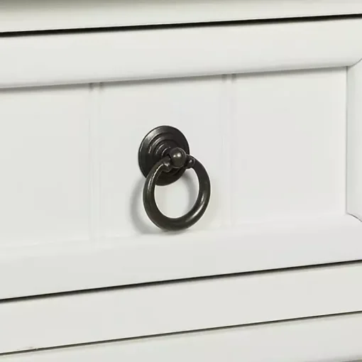White 3-Drawer Turned Legs Accent Table