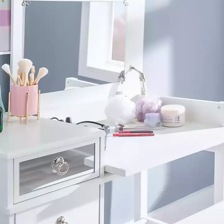 White Eva Mirrored 2-pc. Vanity Set