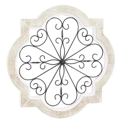 White Farmhouse Abstract Wall Plaque