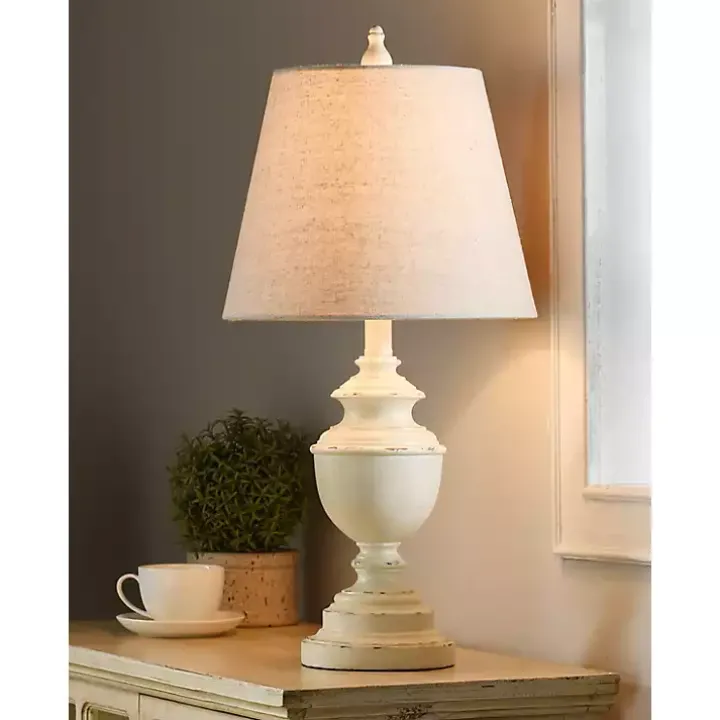 White Farmhouse Accent Table Lamp