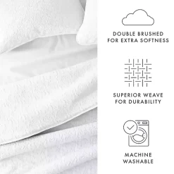 White Floral Stitch 3-pc. King Quilt Set