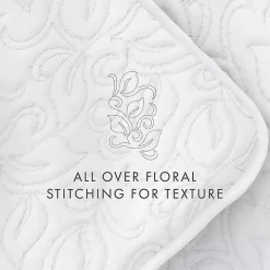 White Floral Stitch 2-pc. Twin Quilt Set