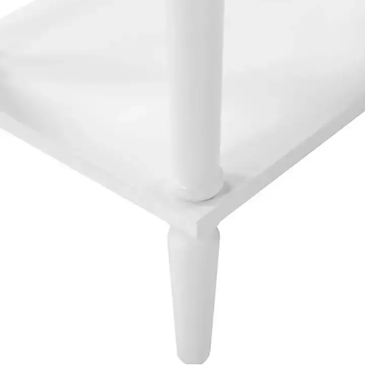 White French Country Single Drawer Accent Table