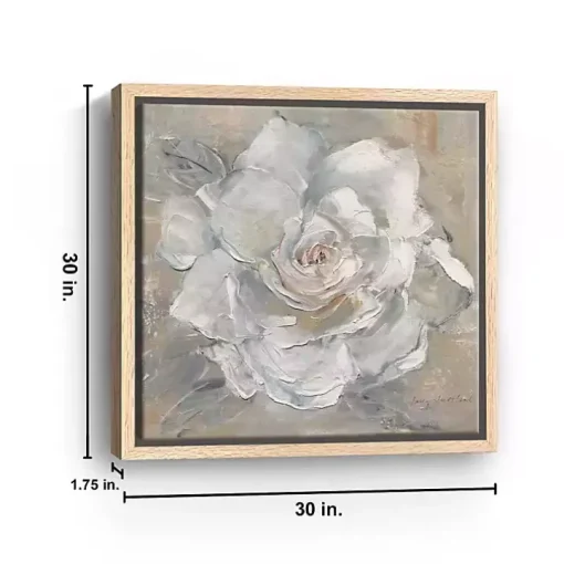 White Gardenia Flower Framed Canvas Art Print