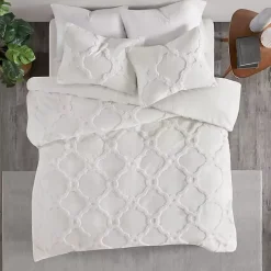 White Geometric Full/Queen 3-pc. Comforter Set