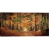 White Horse In Autumn Canvas Art Print