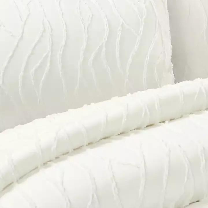White Jacquard Wave 3-pc. King Comforter Set