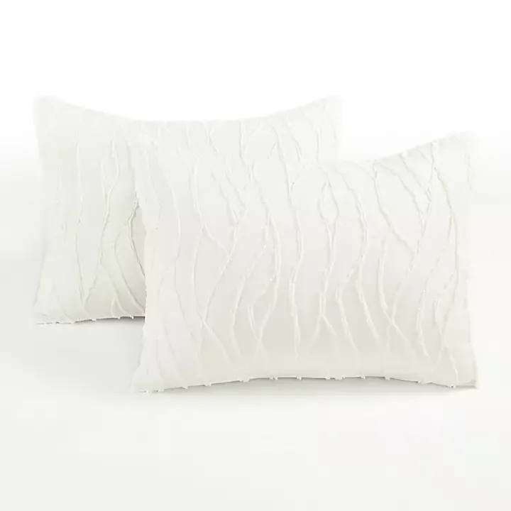 White Jacquard Wave 3-pc. King Comforter Set