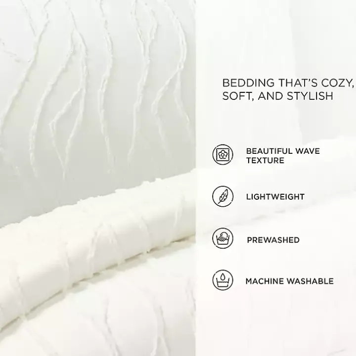 White Jacquard Wave 3-pc. King Comforter Set