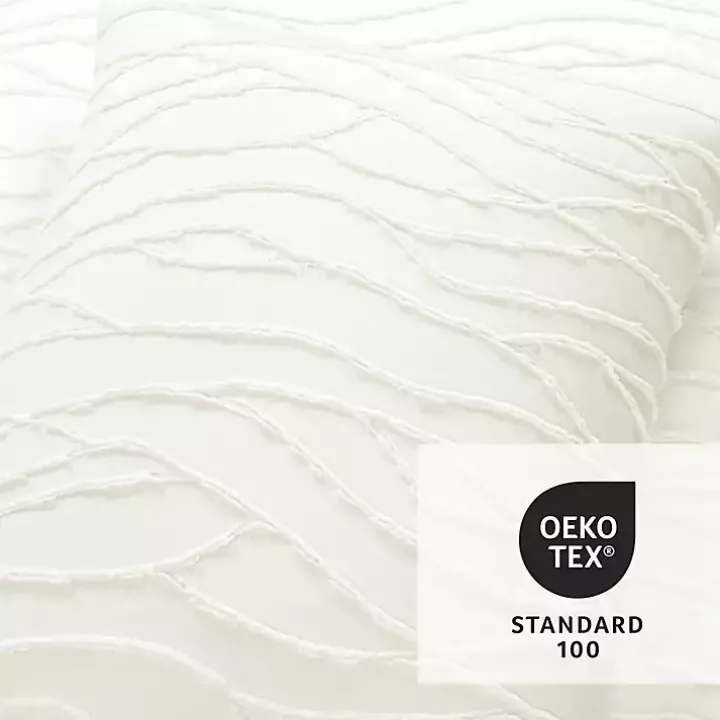 White Jacquard Wave 3-pc. King Comforter Set