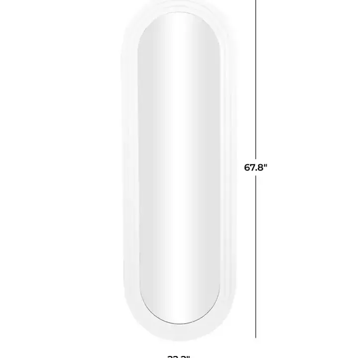 White Layered Frame Oblong Wall Mirror