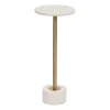 White Marble & Gold Metal Round Cocktail Table