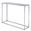 White Marble & Silver Metal Slim Console Table