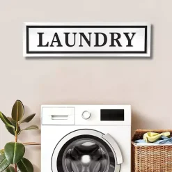 White Metal Laundry Wall Sign