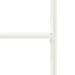 White Metal Scalloped 3-Tier Glass Wall Shelf