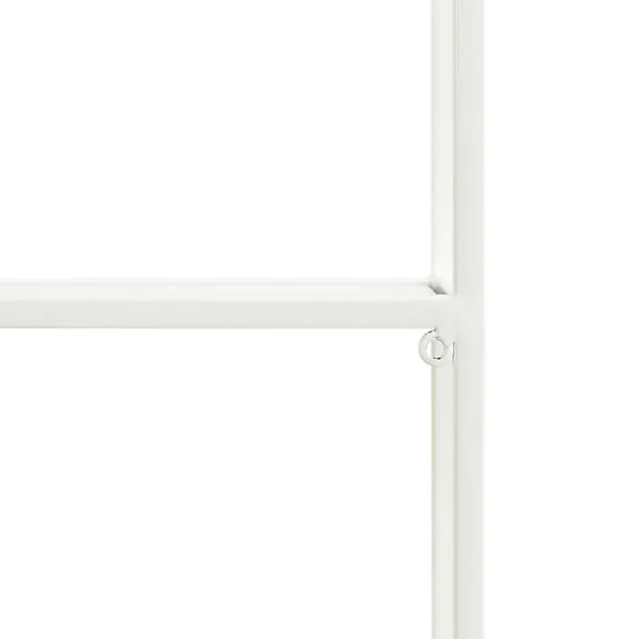 White Metal Scalloped 3-Tier Glass Wall Shelf