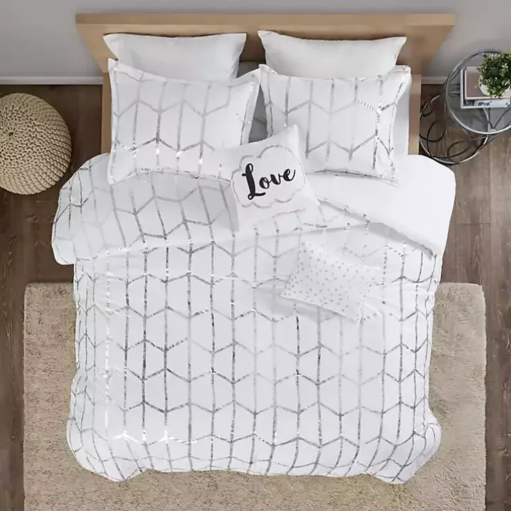 White Metallic 5-pc. California King Comforter Set