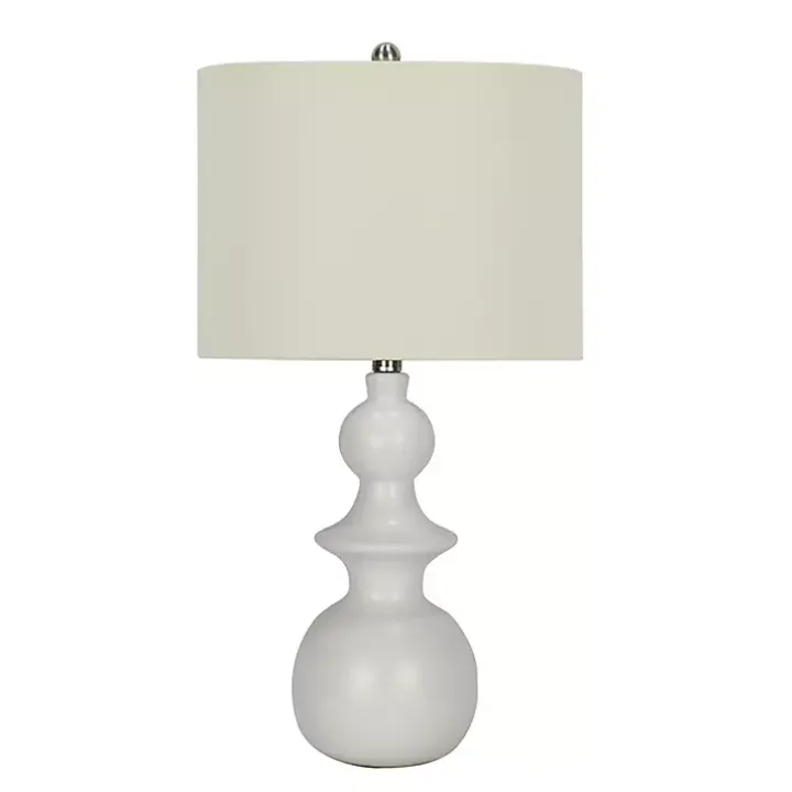 White Modern Spindle Table Lamp