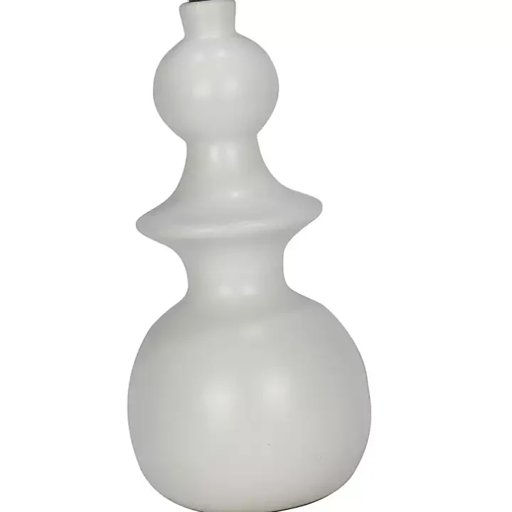 White Modern Spindle Table Lamp