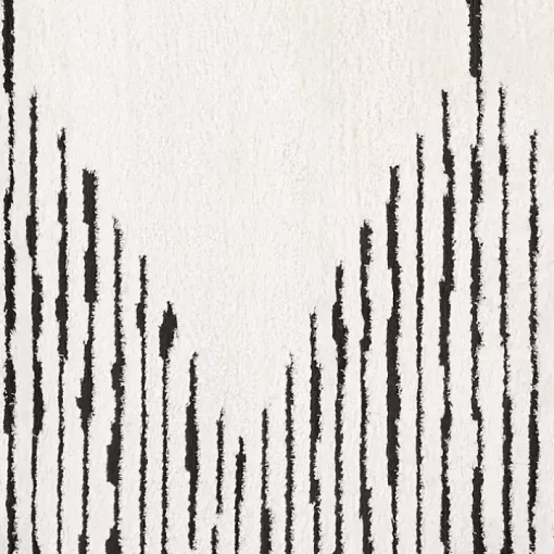 White Moroccan Area Rug, 7x9