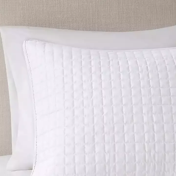 White Nash 3-pc. Reversible Queen Coverlet Set