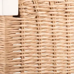 White Newport Wood and Rattan Bench