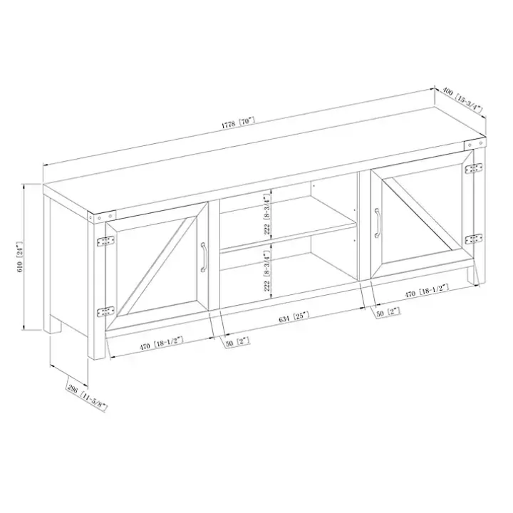 White Oak Barn Door TV Stand