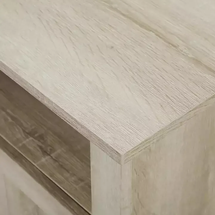 White Oak Grooved Door Corner TV Stand