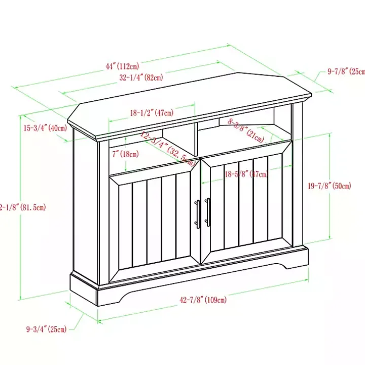 White Oak Grooved Door Corner TV Stand