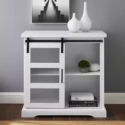 White Oak Sliding Door Cabinet