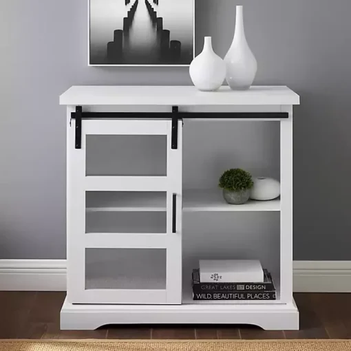 White Oak Sliding Door Cabinet