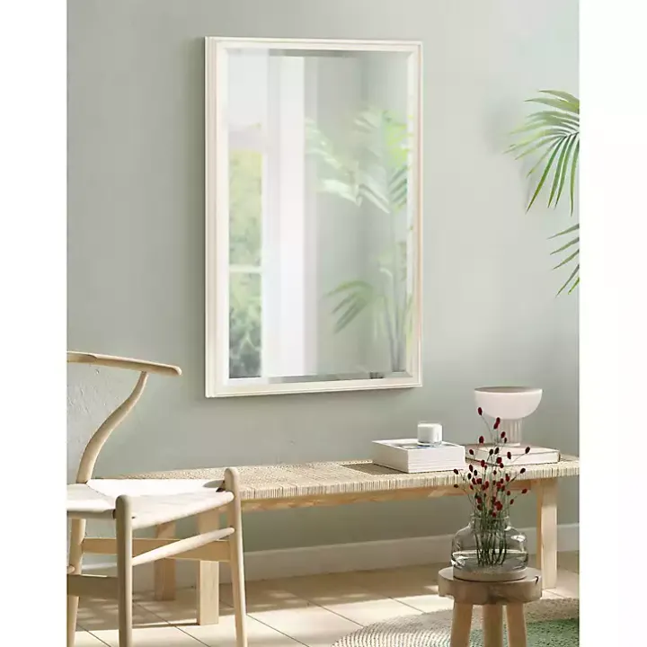 White Oakhurst Rectangle Wall Mirror, 36 in.