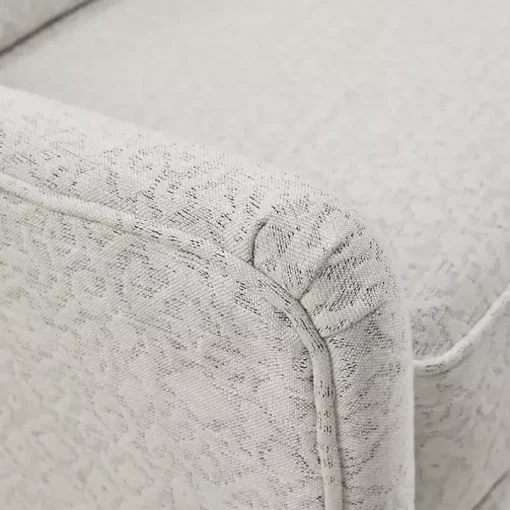 White Patterned Upholstered Swivel Glider Chair