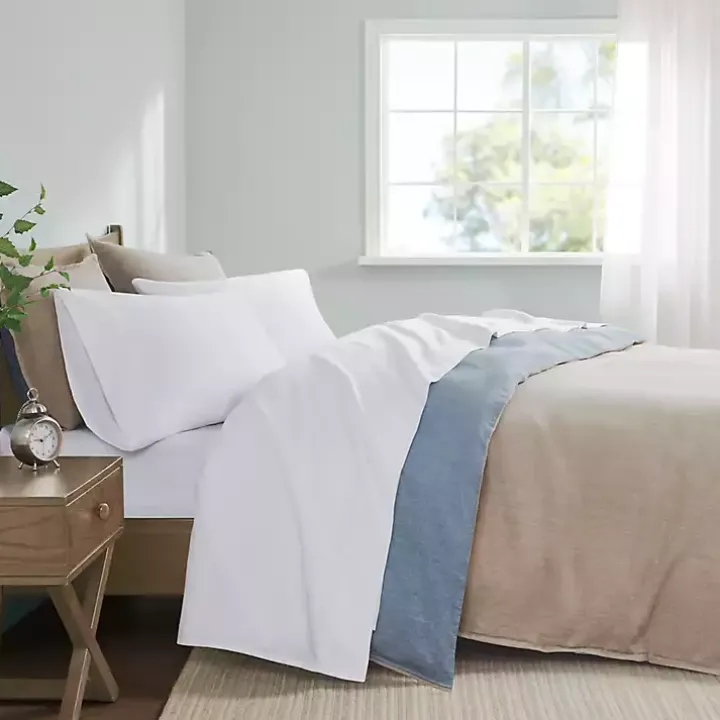 White Pima Cotton Sateen 4-pc. King Sheet Set