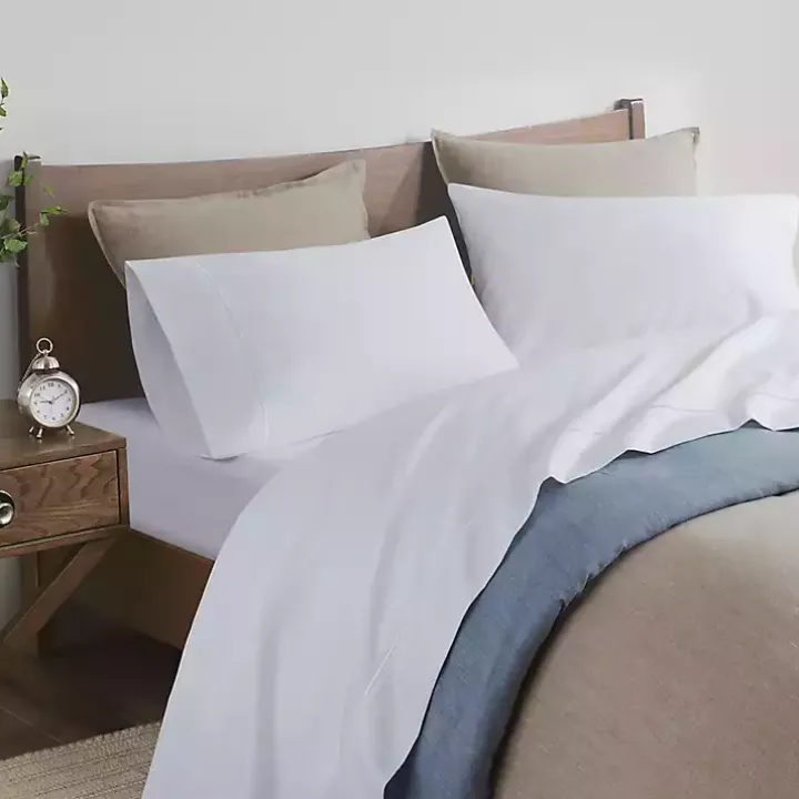 White Pima Cotton Sateen 4-pc. King Sheet Set