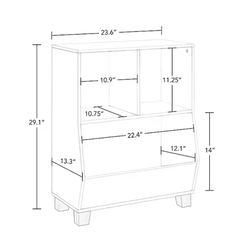 White Pine Catch-All Toy Organizer with Cubbies