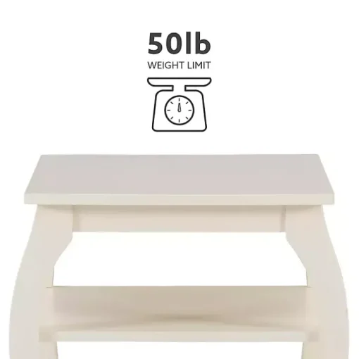 White Prismatic Wood Accent Table