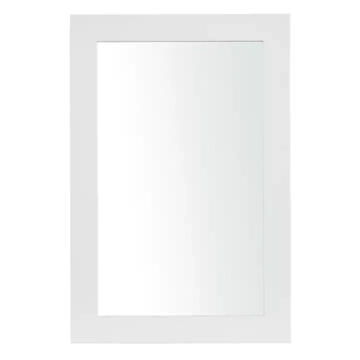 White Rectangular Wood Wall Mirror
