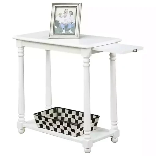 White Regent Wood Accent Table