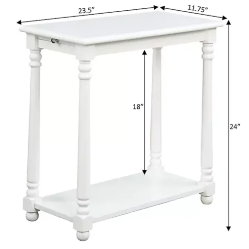 White Regent Wood Accent Table