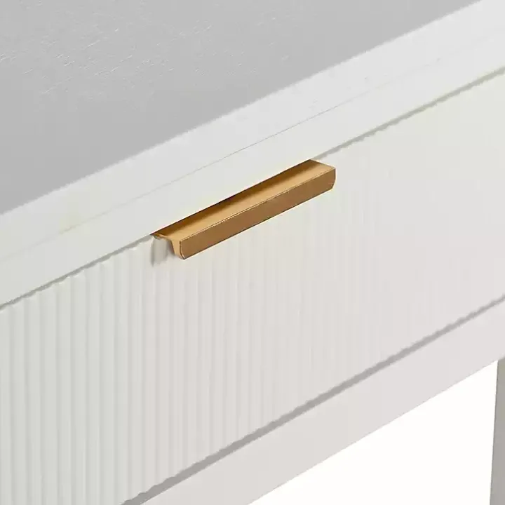 White Ribbed Wood Colleen Accent Table