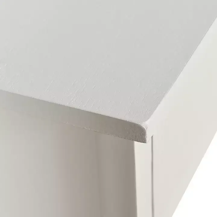 White Ribbed Wood 2-Drawer Colleen Console Table