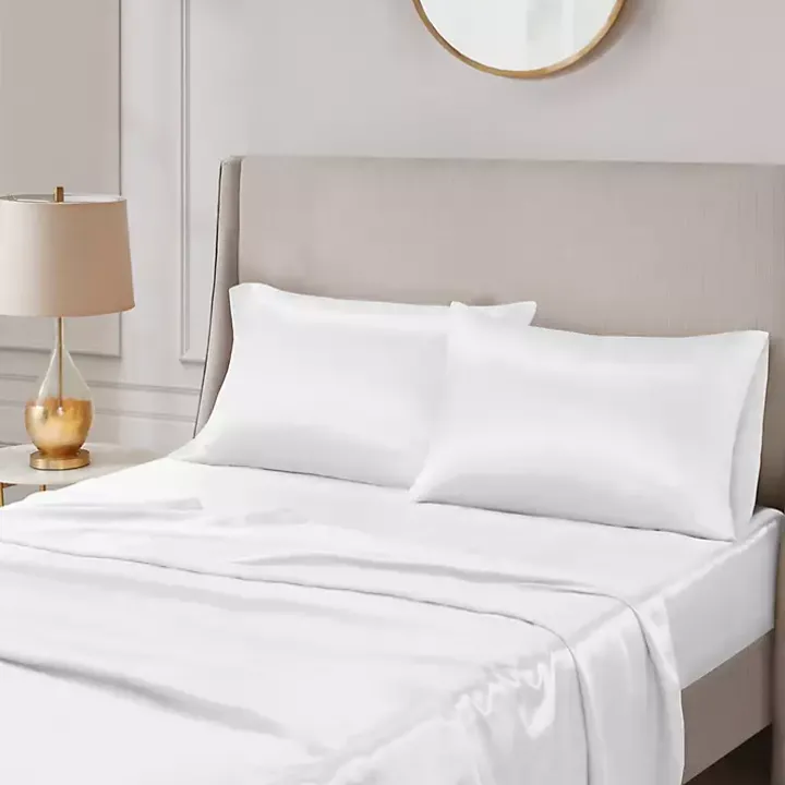 White Satin King 2-pc. Pillow Case Set