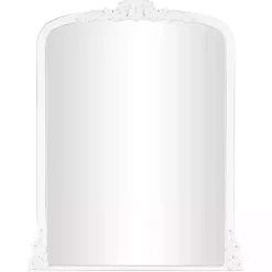 White Scroll Arched Rectangle Wall Mirror