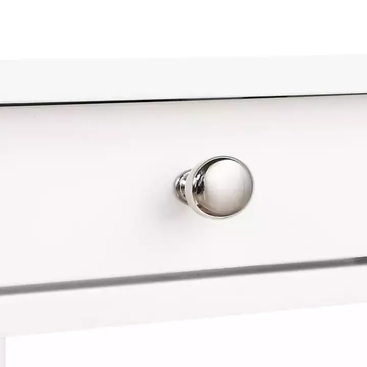 White 2-Shelf Charging Accent Table