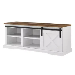 White Sliding Barn Door Bench