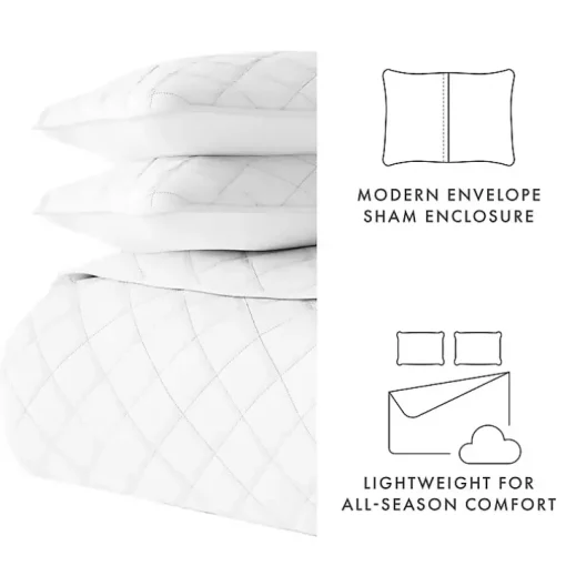 White Stitched Diamond 2-pc. Twin Quilt Set