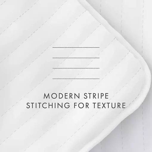 White Stitched Stripes 2-pc. Twin Quilt Set