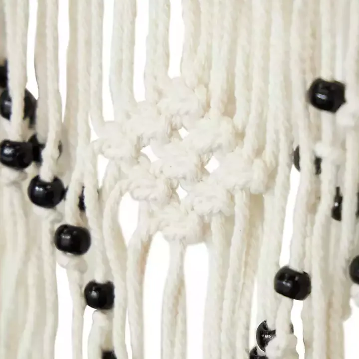 White Tasseled Macrame Wall Hangings, Set of 3